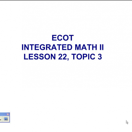 Lesson 22 Topic 3