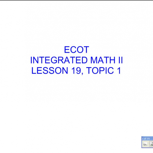 Lesson 19 Topic 1