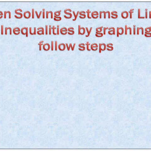 Solving System of Linear Inequalities by Grap