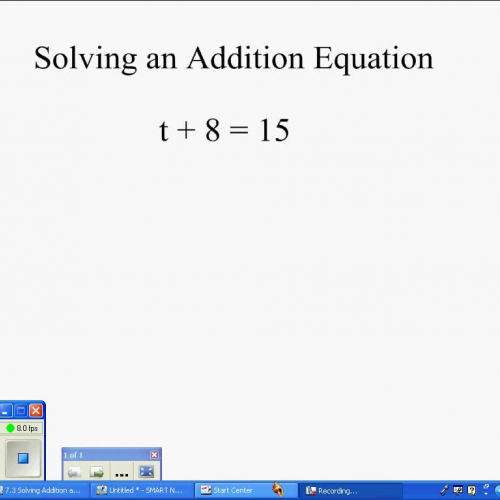 Solving One Step Addition Equations