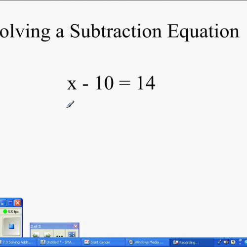 Solving 1 Step Subtration Equations