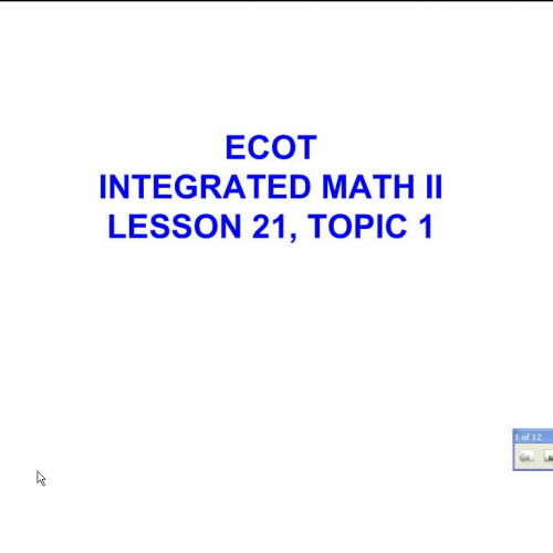 Lesson 21 Topic 1