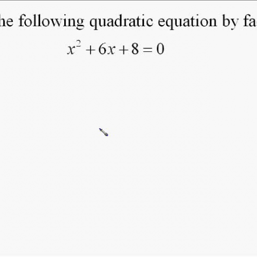 A110.1 Solving Quadratic Equations by Factori