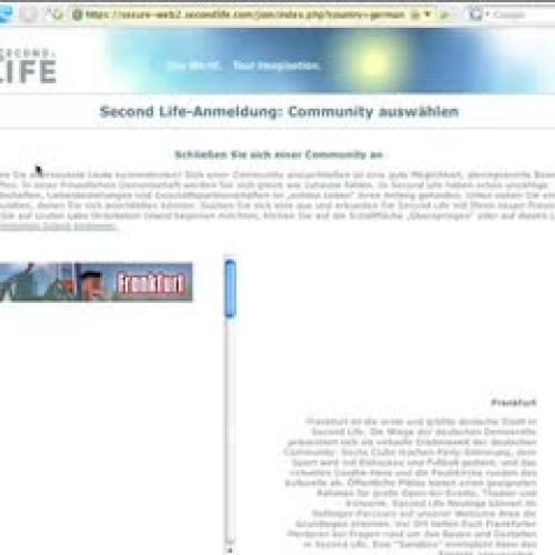 Second Life Zugang anlegen