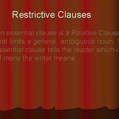 Restrictive Clauses