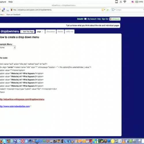 Create Drop Down Menu