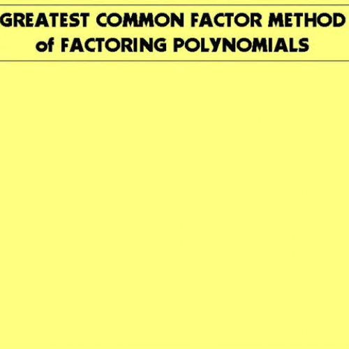 Finding the Greatest Common Factor GCF