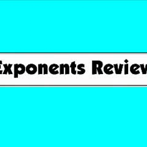 Laws of Exponents Review