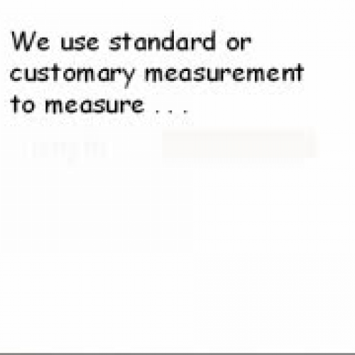 Customary Measurement