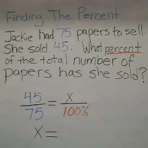 Finding the Percent. Word Problem.