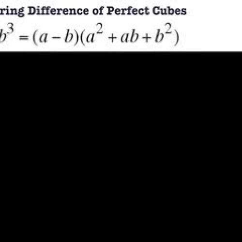 Factoring Difference of Perfect Cubes