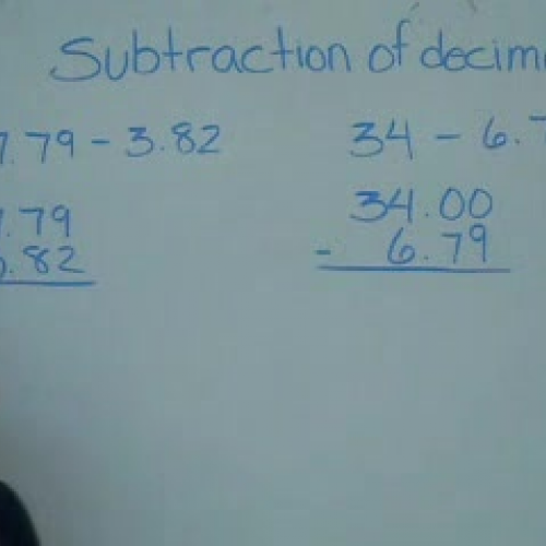 Subtraction of Decimal Numbers