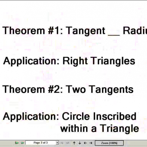 Lesson 8-3 Tangent Lines