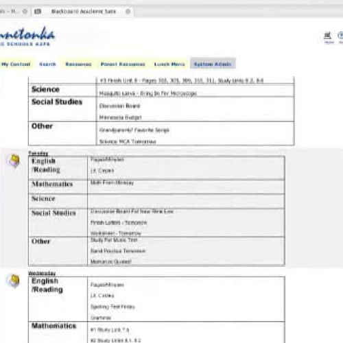 Blackboard at Minnetonka Public Schools