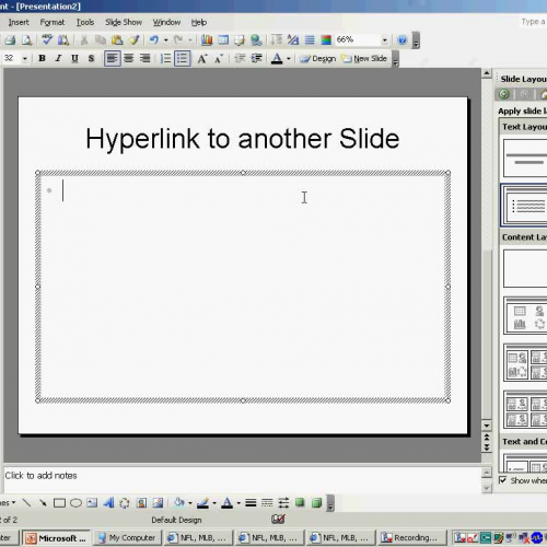 Adding a Hyperlink to another Slide