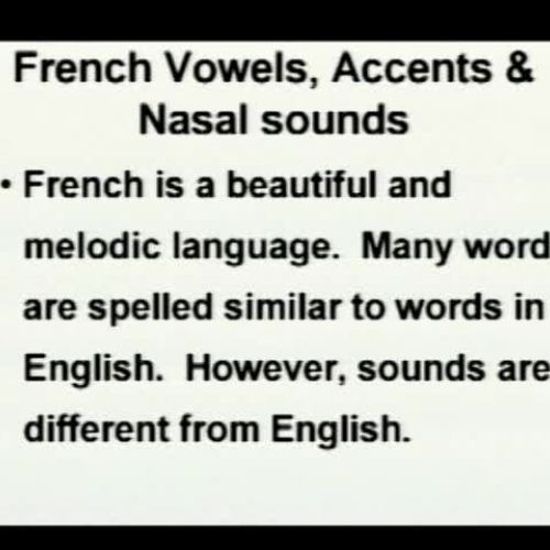 French vowels and accents