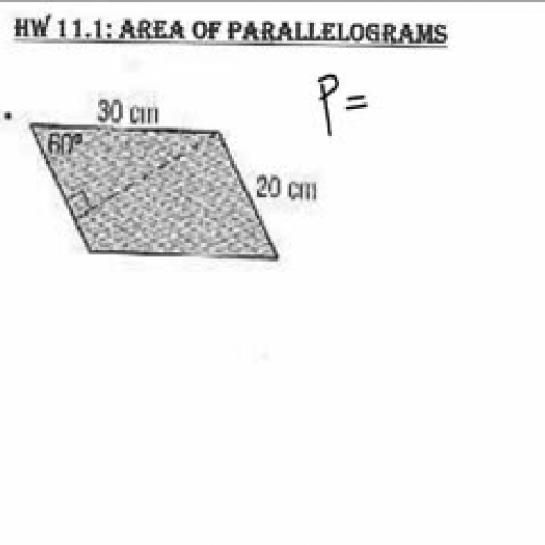 Area of Parallelogram Homework