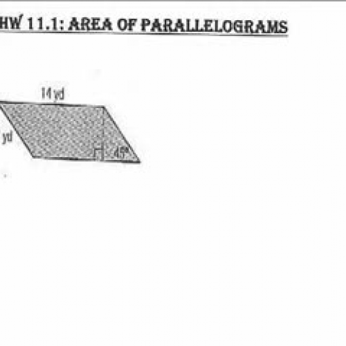 Area of Parallelograms HW