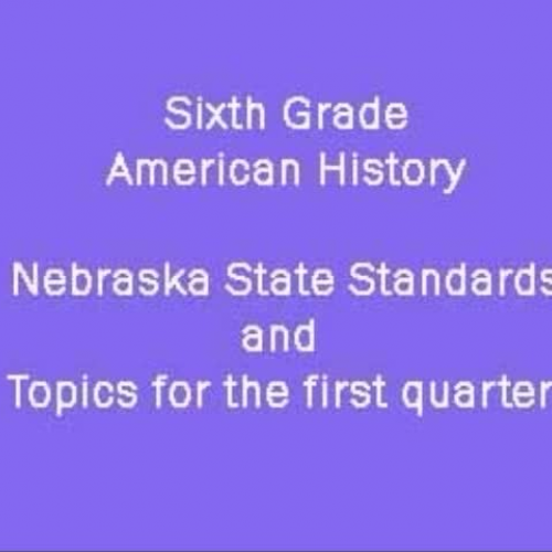 6th American History and State Standards