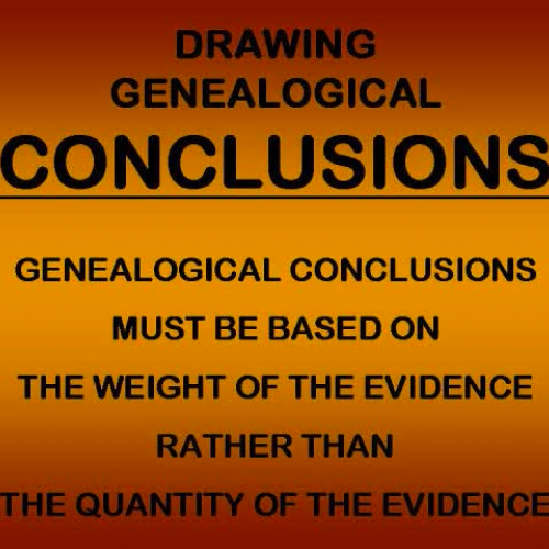 Genealogical Conclusions