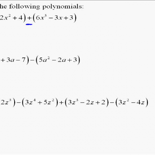 A110.8 Adding and Subtracting Polynomials