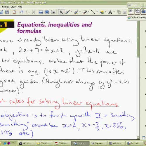 Equations inequalities and formulas Part A