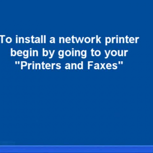Installing a Network Printer