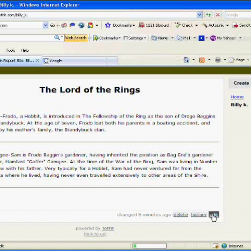 How to use jottit as a wiki to create book re