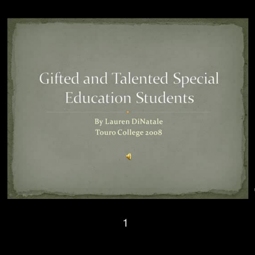 Gifted and Talented Special Education Student