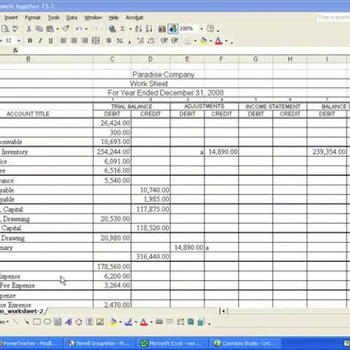 Finishing Work Sheet in Excel for Merchandisi