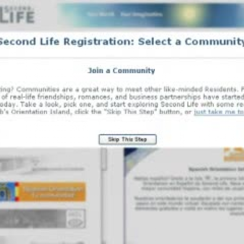Getting an Account in Second Life