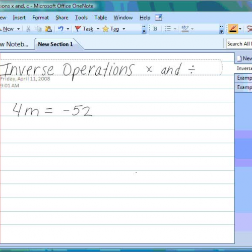 Inverse Operations multiply and divide