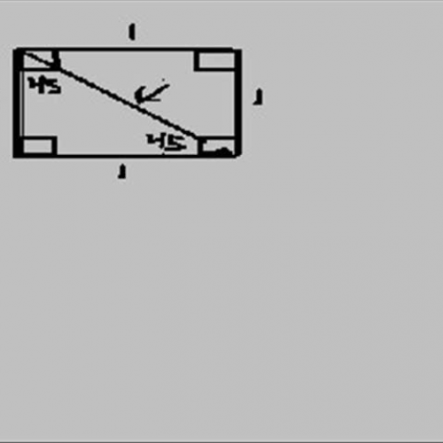 1a 45 45 90 degree triangle and Pythagorus