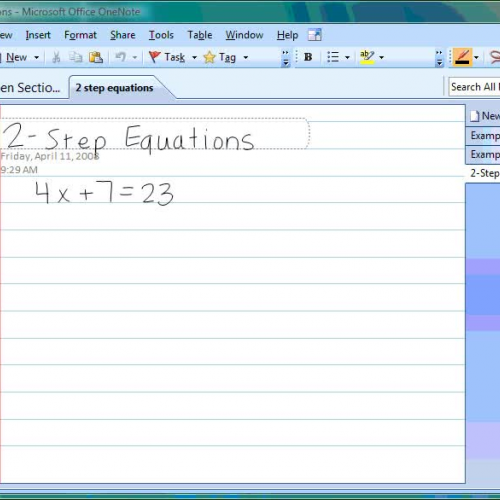 Solving 2-step equations