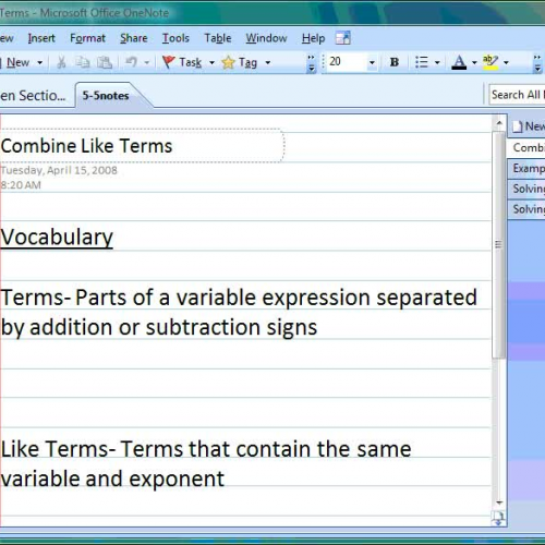 Combining Like Terms