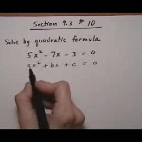 Using the Quadratic Formula to Solve Quadrati