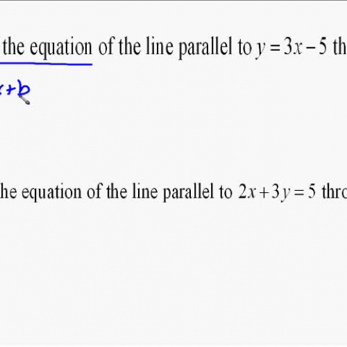 A15.9 Find the equation of a parallel line