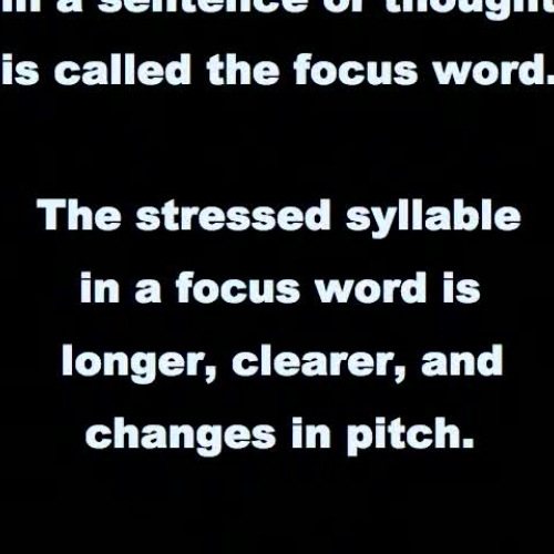 ESL Sentence Stress Focus Words
