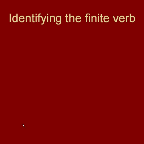 Identifying the Finite Verb