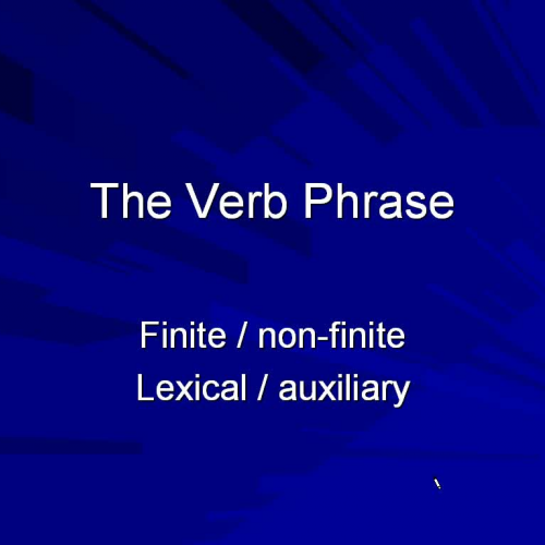 Lexical and auxiliary verbs