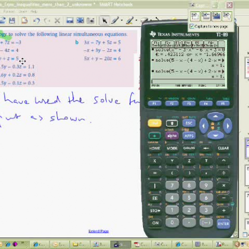 Using a TI89 to solve simultaneous equations 
