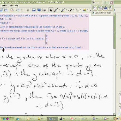 TI89 rref function to solve simultaneous equa