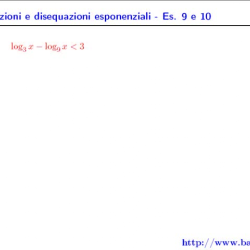 Es. Equazioni e disequazioni log ed exp - Es.