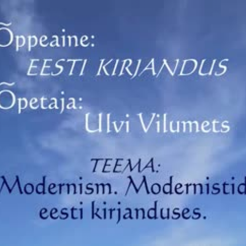 Modernism. Modernistid eesti kirjanduses. F.T