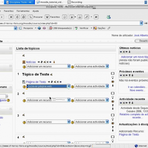 Moodle adicioanar página web