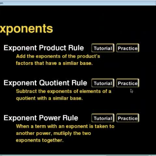Algebra Exponent Quotient Rule