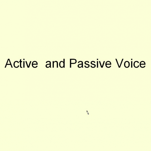Voice - passive and active