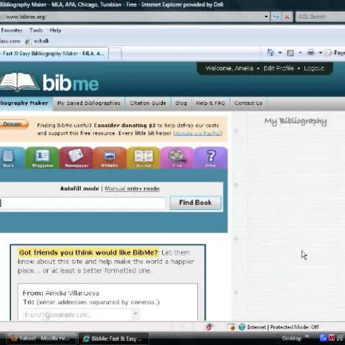 Creating a bibliography with bibme.org