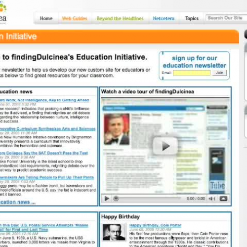 findingDulcinea.com tour for educators