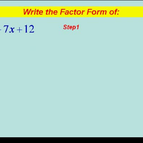 Factoring Polynomials-Part 1